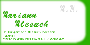 mariann mlesuch business card